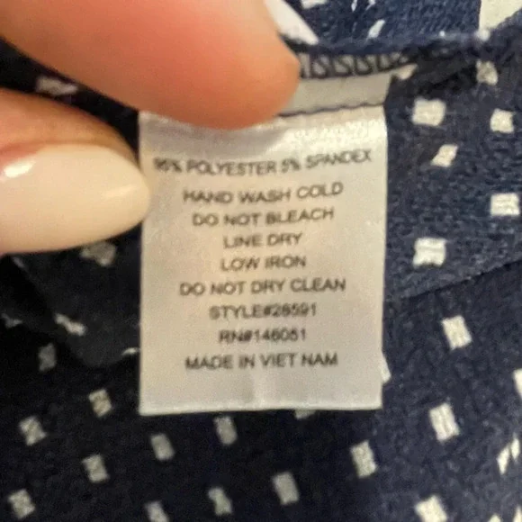 Monteau Navy Polka-dot Peplum Blouse - Picture 5 of 7